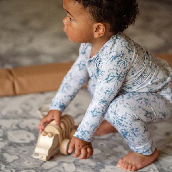 Two Piece Bamboo Set - Teal Smiles