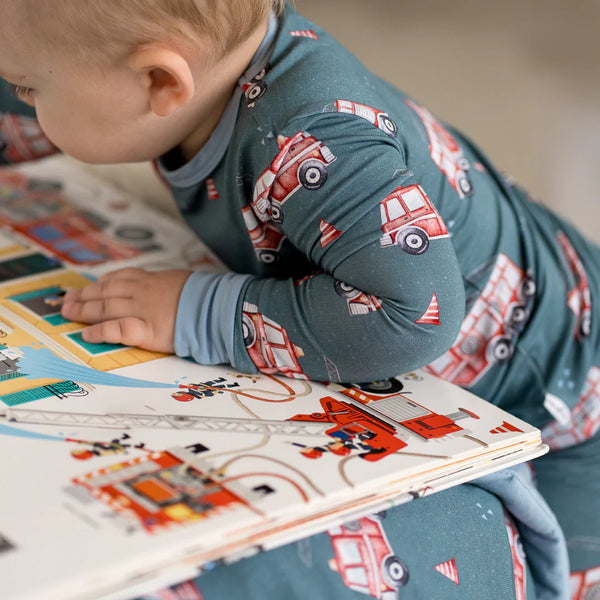 Two Piece Bamboo Set - Teal Smiles