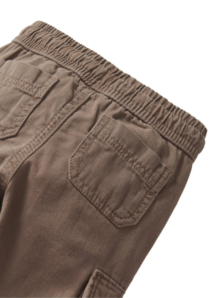 Cotton Twill Cargo Jogger - Mushroom