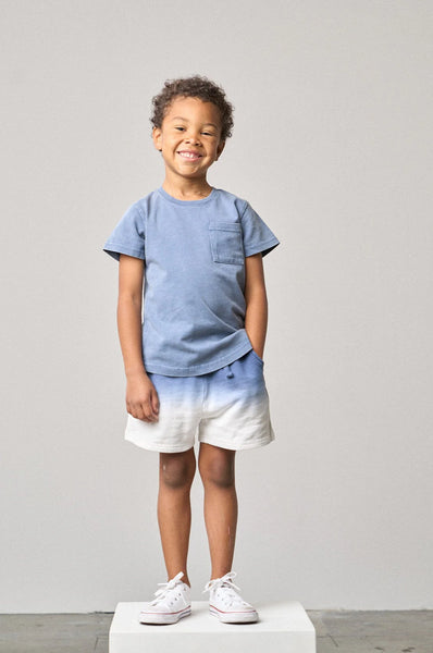Acid Wash Pocket Tee - Navy