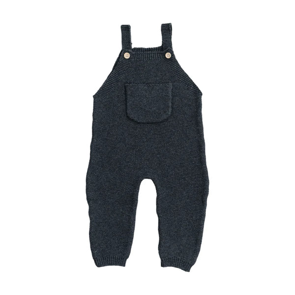 Charcoal Knit Pocket Overalls