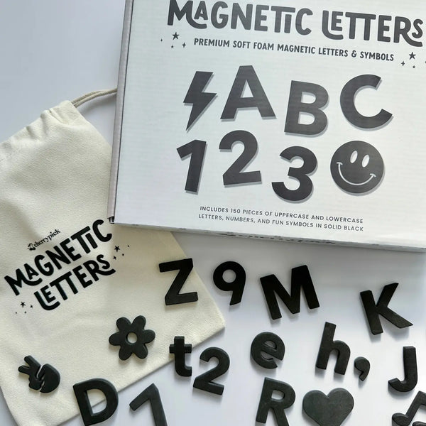 Solid Black Soft Foam Magnetic Letters & Symbols 150pc Set