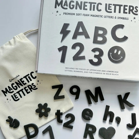 Solid Black Soft Foam Magnetic Letters & Symbols 150pc Set
