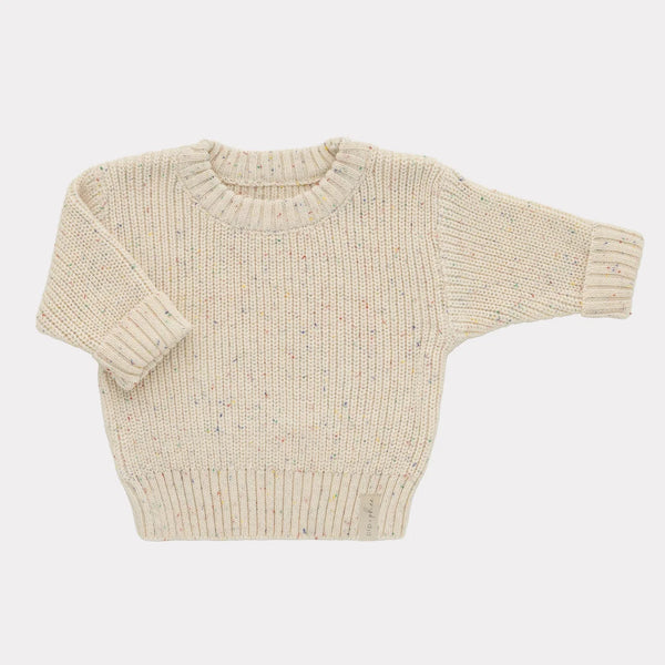 Cotton Knit Sweater - Multi Fleck