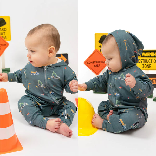 Hooded Zipper Romper - Construction