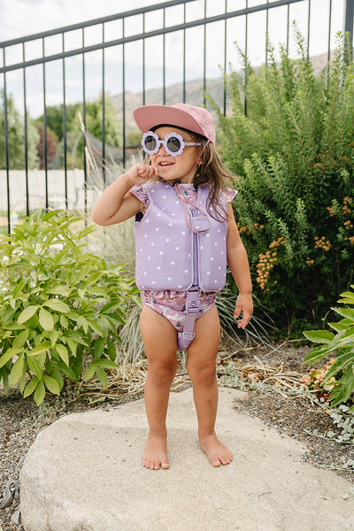 Swim Vest - Purple Hearts