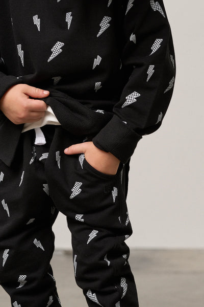 Lightning Bolt Jogger - Black