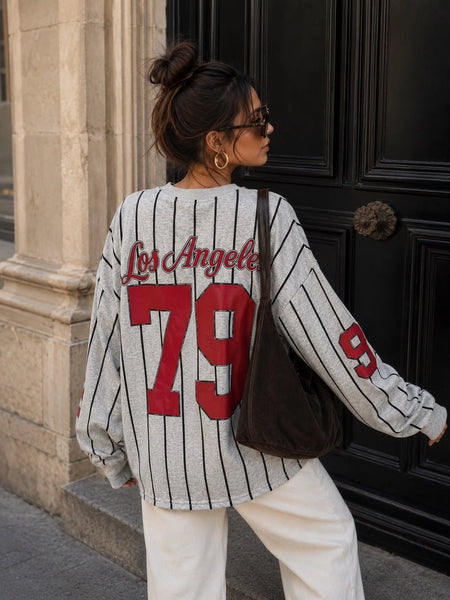 Varsity-Style Striped Sweatshirt
