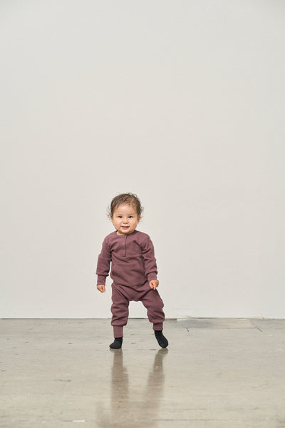 Waffle Romper - Huckleberry