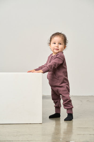 Waffle Romper - Huckleberry