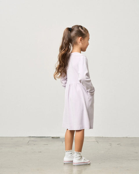 Long Sleeve Ribbed Dress - Lilac