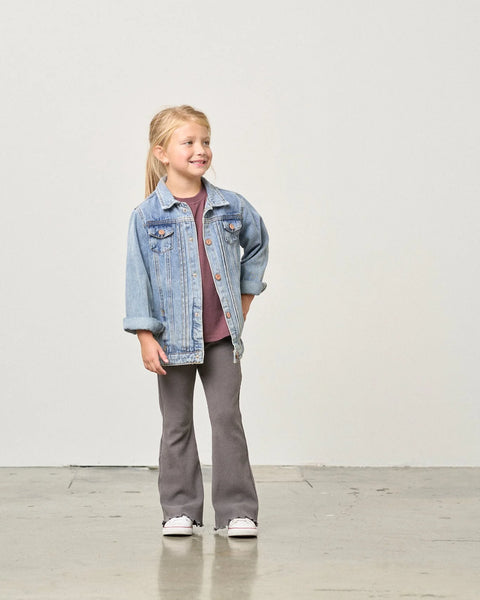 Ribbed Flare Pant - Graphite