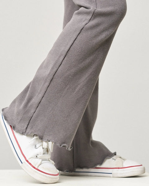 Ribbed Flare Pant - Graphite
