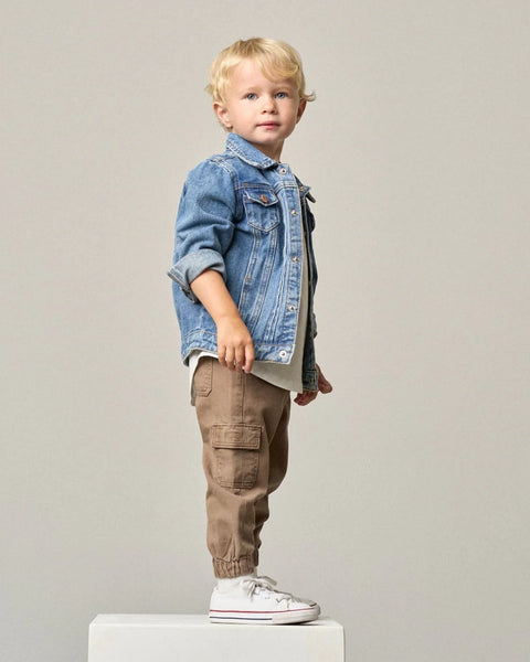 Cotton Twill Cargo Jogger - Mushroom