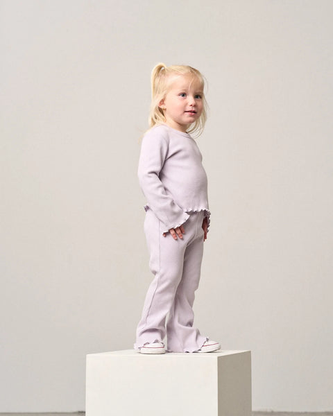 Ribbed Flare Pant - Lilac