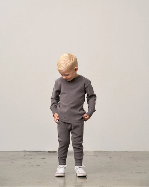 Long Sleeve Ribbed Tee - Graphite