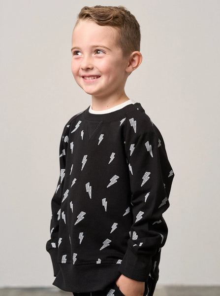 Lightning Bolt Pullover - Black