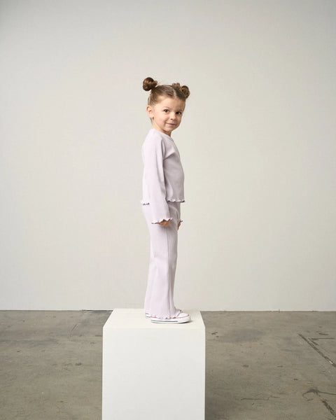 Ribbed Flare Pant - Lilac