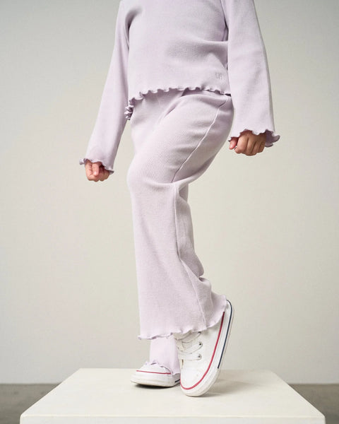 Ribbed Flare Pant - Lilac
