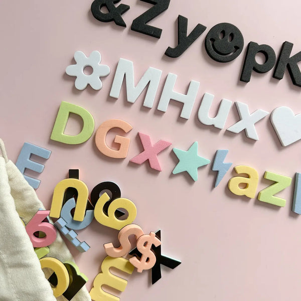 Solid Black Soft Foam Magnetic Letters & Symbols 150pc Set
