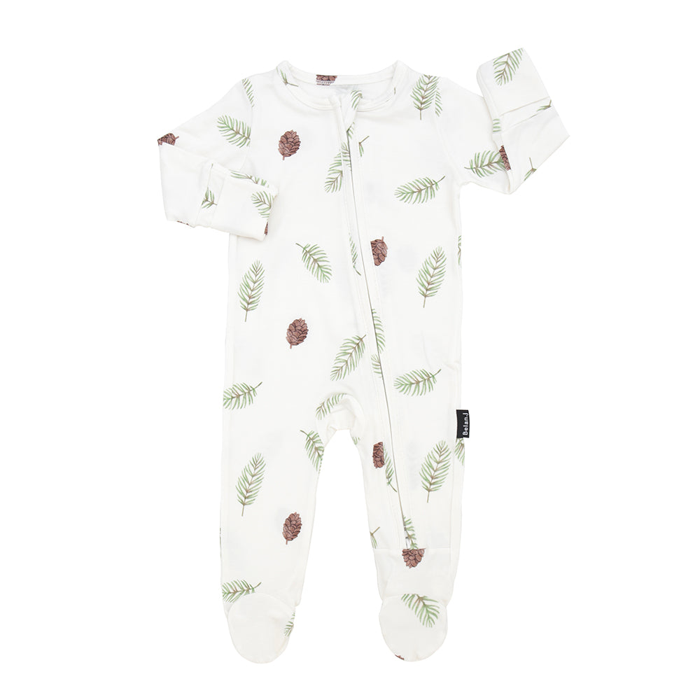 Footed Zipper Sleeper - Pine Cones