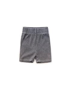 Acid Wash Ribbed Short - Black