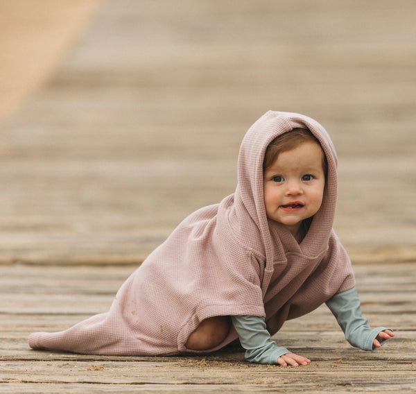 Waffle Beach Poncho - Blush