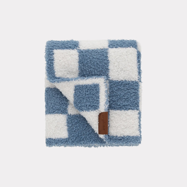 Plush Blanket - Denim Check