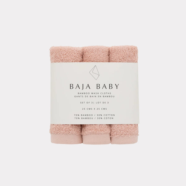 Bamboo/Cotton Wash Cloths 3 Pack - Rose