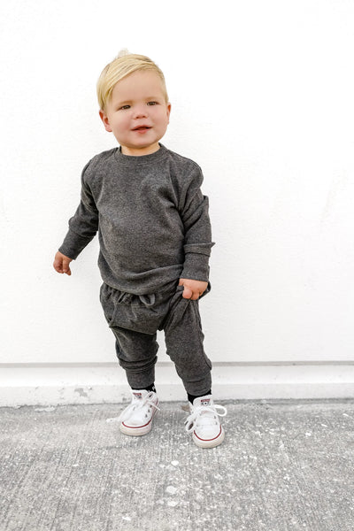 Ribbed Jogger - Heathered Charcoal