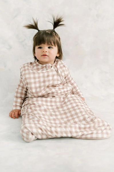 Bamboo Sleep Sack - Brown Gingham