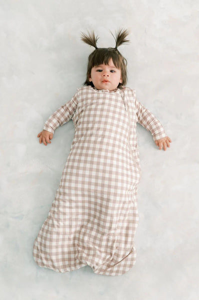 Bamboo Sleep Sack - Brown Gingham