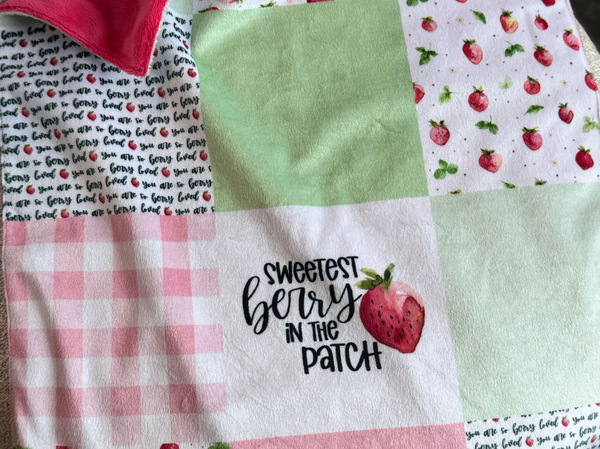 Minky Blanket - Strawberry / Red