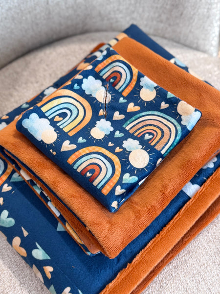 Minky Blanket - Rainbow / Orange