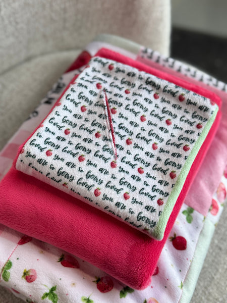 Minky Blanket - Strawberry / Red