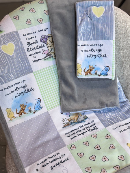 Minky Blanket - Winnie the Pooh / Grey