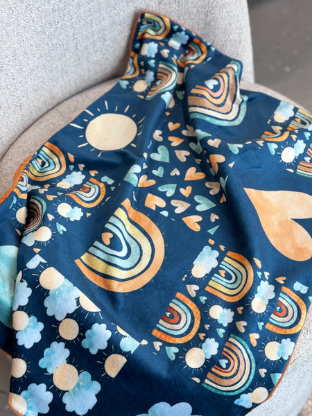 Minky Blanket - Rainbow / Orange