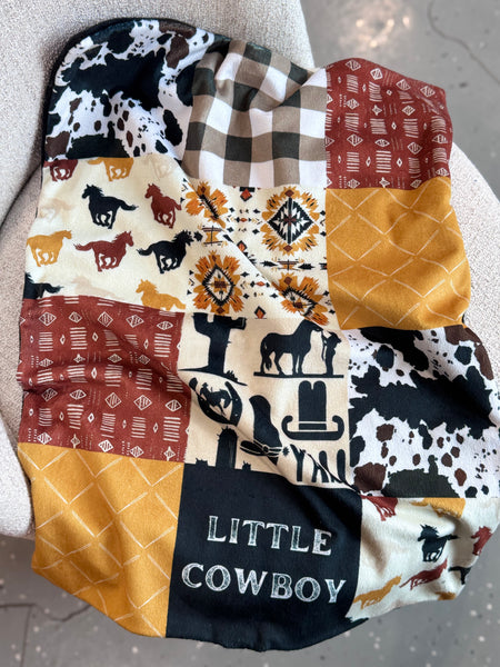Minky Blanket - Little Cowboy / Black