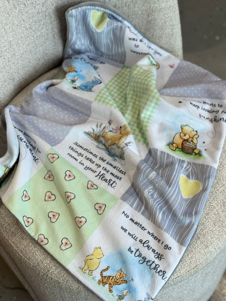 Minky Blanket - Winnie the Pooh / Grey