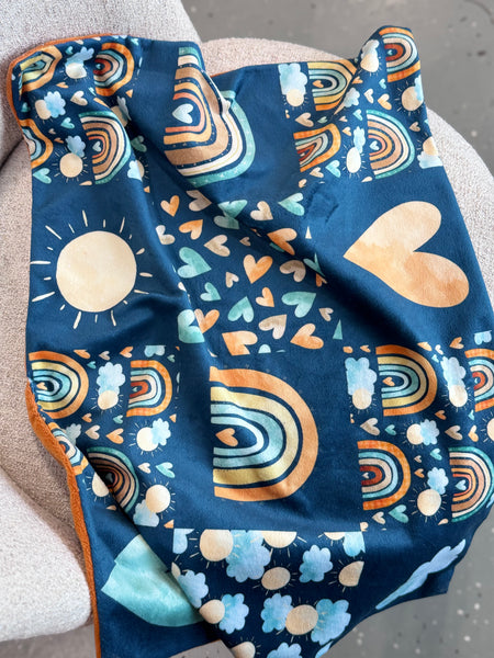Minky Blanket - Rainbow / Orange