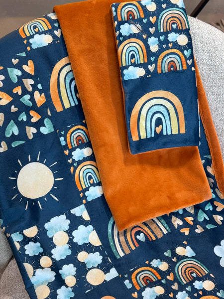 Minky Blanket - Rainbow / Orange