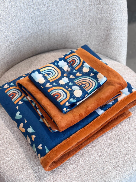 Minky Blanket - Rainbow / Orange