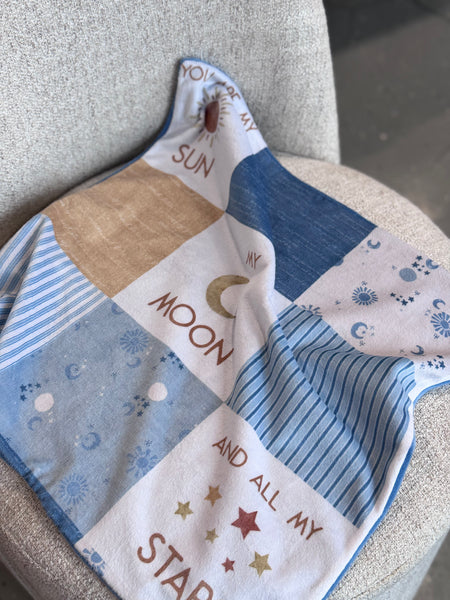 Minky Blanket - Moon & Stars / Blue