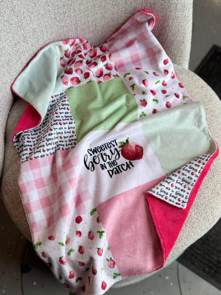 Minky Blanket - Strawberry / Red