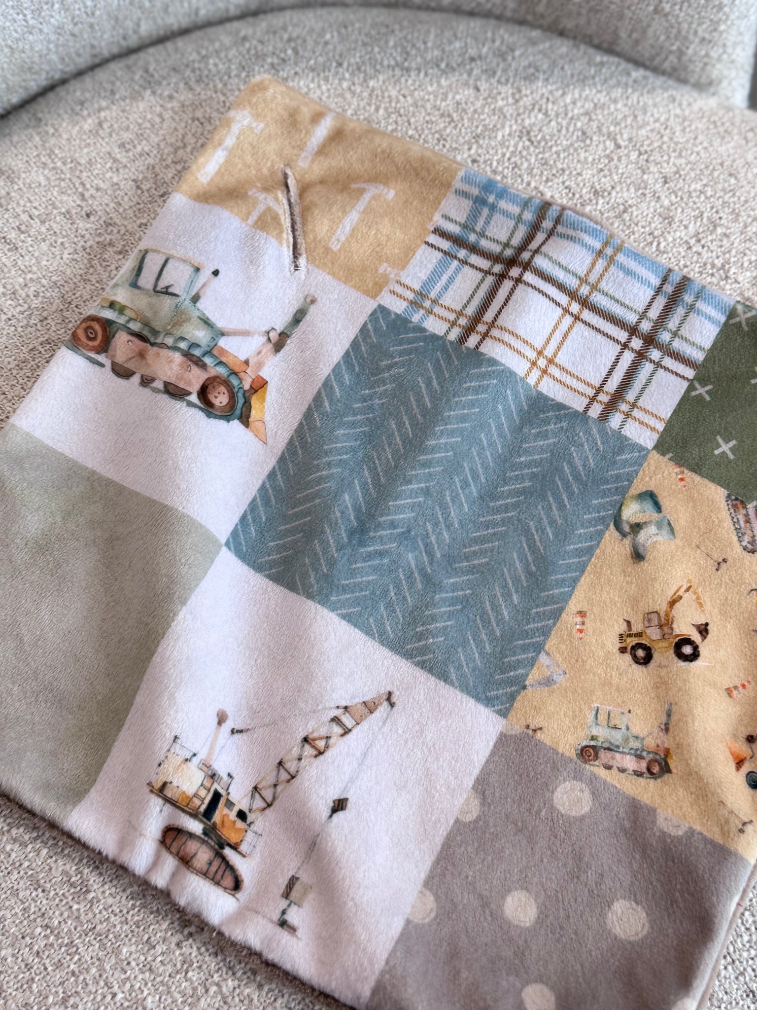 Minky Blanket - Construction / Tan – Boka Boutique