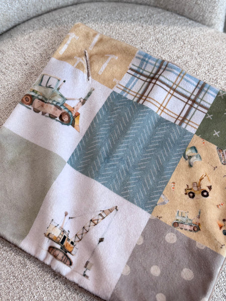 Minky Blanket - Construction / Tan