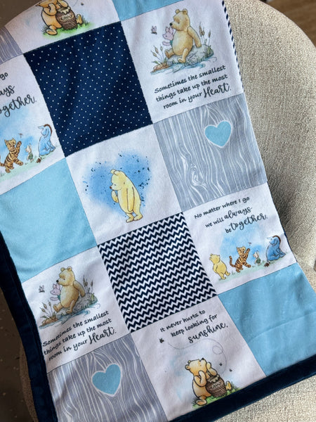 Minky Blanket - Winnie the Pooh / Blue