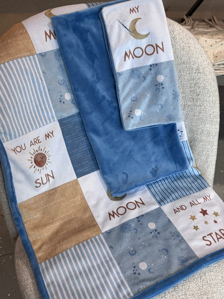 Minky Blanket - Moon & Stars / Blue