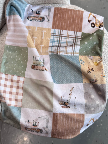 Minky Blanket - Construction / Tan