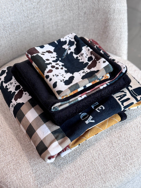 Minky Blanket - Little Cowboy / Black